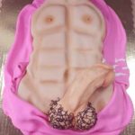 Hairy-Fat-love-muscle-on-symmetrical-abs-wrapped-in-pink-blanket-torso