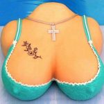 Enormous-huge-honkers-hanging-out-Hawaiian-adult-cake